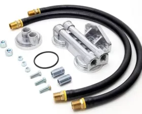 Trans-Dapt Performance DUAL Oil Filter Relocation Kit;2-1/2 in.ID;2-3/4 in.OD Flange;13/16 in.-16 Cadillac