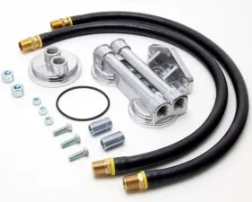 Trans-Dapt Performance DUAL Filter Relocation Kit;3-3/16 in.ID;3-7/16 in.OD Filter Flange;13/16 in.-16 Cadillac