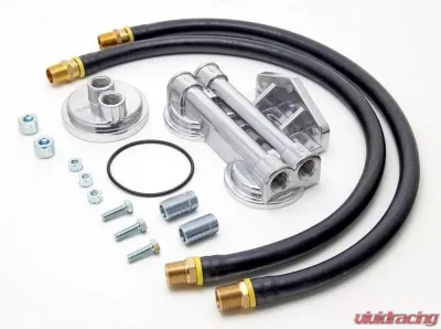 Trans-Dapt Performance DUAL Oil Filter Relocation Kit;2-1/2 in.ID;2-3/4 in.OD Filter Flange;18mmX1.5 Cadillac Escalade 1999-2000 - 1250