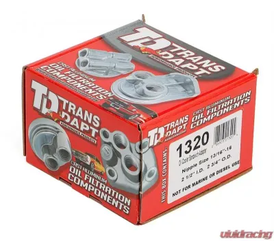 Trans-Dapt Performance Oil Cooler Adapter;2-1/2 in. ID; 2 3/4 in. OD Filter Flange;13/16 in.-16 - 1320