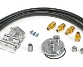 Trans-Dapt Performance CAST ALUMINUM OIL FILTER RELOCATION KIT; HORIZONTAL PORTS Cadillac