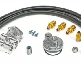Trans-Dapt Performance CAST ALUMINUM OIL FILTER RELOCATION KIT; HORIZONTAL PORTS Cadillac