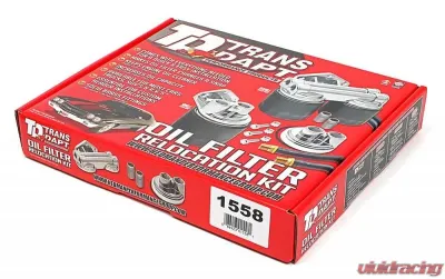 Trans-Dapt Performance CAST ALUMINUM OIL FILTER RELOCATION KIT; HORIZONTAL PORTS - 1558