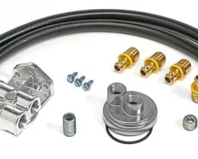 Trans-Dapt Performance CAST ALUMINUM OIL FILTER RELOCATION KIT; HORIZONTAL PORTS
