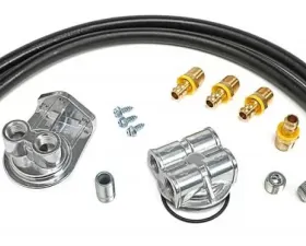 Trans-Dapt Performance CAST ALUMINUM OIL FILTER RELOCATION KIT; 90 DEGREE BYPASS Cadillac