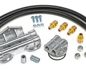 Trans-Dapt Performance CAST ALUMINUM OIL FILTER RELOCATION KIT; 90 DEGREE BYPASS Cadillac