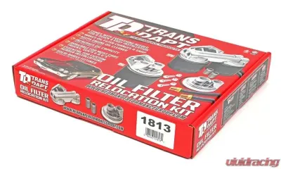 Trans-Dapt Performance CAST ALUMINUM OIL FILTER RELOCATION KIT; 90 DEGREE BYPASS; HORIZONTAL PORTS - 1813