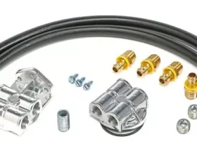 Trans-Dapt Performance CAST ALUMINUM OIL FILTER RELOCATION KIT; 90 DEGREE BYPASS; HORIZONTAL PORTS