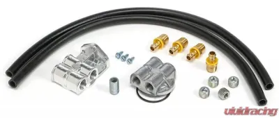Trans-Dapt Performance CAST ALUMINUM OIL FILTER RELOCATION KIT; 90 DEGREE BYPASS; HORIZONTAL PORTS Cadillac - 1820