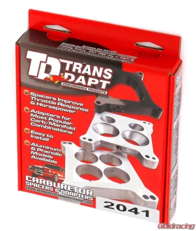 Trans-Dapt Performance 1-1/4 in. Tall, Holley 2BBL to Chevy Straight 6 Mani. Carb Adapter-Cast Aluminum - 2041