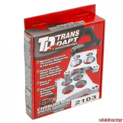 Trans-Dapt Performance 1 in. Tall, HOLLEY/AFB 4BBL SPACER with PCV -Open- CAST ALUMINUM Carb. Spacer - 2103