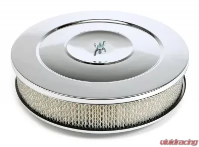 Trans-Dapt Performance PERFORMANCE-Style Air Cleaner (Paper); 14 in. Diam; 3 in. Tall, -CHROME - 2146
