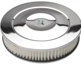 Trans-Dapt Performance PERFORMANCE-Style Air Cleaner (Paper); 14 in. Diam; 3 in. Tall, -CHROME