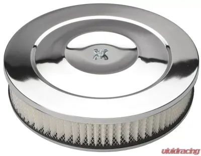 Trans-Dapt Performance PERFORMANCE-Style Air Cleaner (Paper); 14 in. Diam; 3 in. Tall, -CHROME - 2146