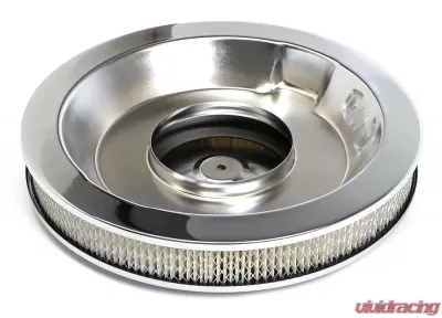 Trans-Dapt Performance PERFORMANCE-Style Air Cleaner;14 in. Dia; 2-1/8 in. Tall; Recess Base-CHROME - 2147