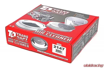 Trans-Dapt Performance PERFORMANCE-Style Air Cleaner;14 in. Dia; 2-1/8 in. Tall; Recess Base-CHROME - 2147