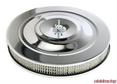 Trans-Dapt Performance PERFORMANCE-Style Air Cleaner;14 in. Dia; 2-1/8 in. Tall; Recess Base-CHROME - 2147