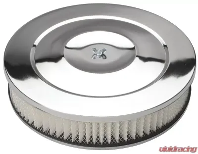 Trans-Dapt Performance PERFORMANCE-Style Air Cleaner;14 in. Dia; 2-1/8 in. Tall; Recess Base-CHROME - 2147