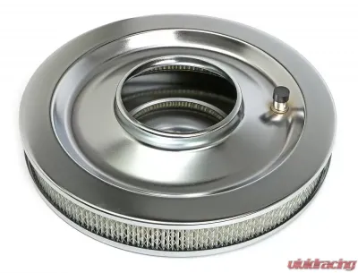 Trans-Dapt Performance PERFORMANCE-Style Air Cleaner; 14 in. Dia; 2-1/8 in. Tall; Flat Base-CHROME - 2148