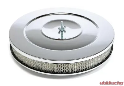 Trans-Dapt Performance PERFORMANCE-Style Air Cleaner; 14 in. Dia; 2-1/8 in. Tall; Flat Base-CHROME - 2148