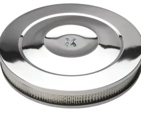 Trans-Dapt Performance PERFORMANCE-Style Air Cleaner; 14 in. Dia; 2-1/8 in. Tall; Flat Base-CHROME