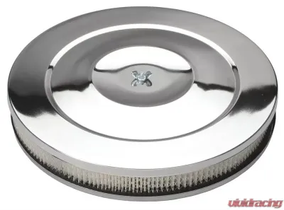 Trans-Dapt Performance PERFORMANCE-Style Air Cleaner; 14 in. Dia; 2-1/8 in. Tall; Flat Base-CHROME - 2148