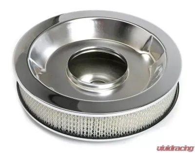 Trans-Dapt Performance MUSCLE CAR-STYLE Air Cleaner Set; 14 in. Dia, 3 in. Tall, 5-1/8 in. Neck-CHROME - 2195