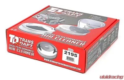 Trans-Dapt Performance MUSCLE CAR-STYLE Air Cleaner Set; 14 in. Dia, 3 in. Tall, 5-1/8 in. Neck-CHROME - 2195