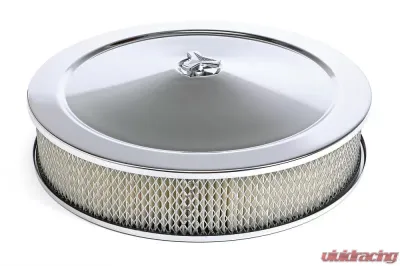 Trans-Dapt Performance MUSCLE CAR-STYLE Air Cleaner Set; 14 in. Dia, 3 in. Tall, 5-1/8 in. Neck-CHROME - 2195