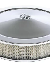 Trans-Dapt Performance MUSCLE CAR-STYLE Air Cleaner Set; 14 in. Dia, 3 in. Tall, 5-1/8 in. Neck-CHROME                                     - 2195 - Image 2