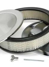 Trans-Dapt Performance MUSCLE CAR-STYLE Air Cleaner Set; 14 in. Dia, 3 in. Tall, 5-1/8 in. Neck-CHROME                                     - 2195 - Image 4