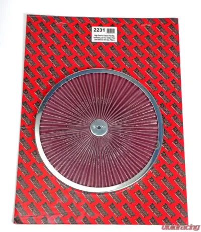 Trans-Dapt Performance Hi-Flow Cotton Air Cleaner Top; 14 in. Diameter-CHROME - 2231