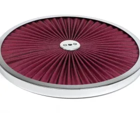 Trans-Dapt Performance Hi-Flow Cotton Air Cleaner Top; 14 in. Diameter-CHROME