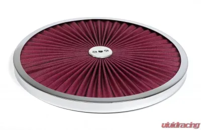 Trans-Dapt Performance Hi-Flow Cotton Air Cleaner Top; 14 in. Diameter-CHROME - 2231
