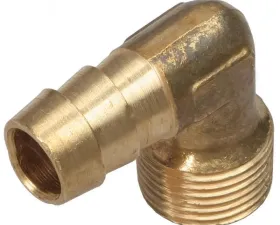 Trans-Dapt Performance 90 deg. Fuel Hose Fitting; 3/8 in. NPT to 1/2 in. I.D.- BRASS
