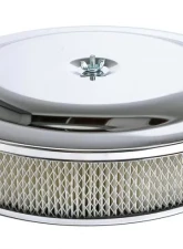 Trans-Dapt Performance RACE CAR-Style Air Cleaner (Paper); 14 in. Dia; 3 in. Tall; Recessed Base-CHROME                                     - 2284 - Image 2