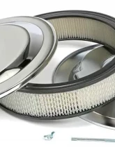 Trans-Dapt Performance RACE CAR-Style Air Cleaner (Paper); 14 in. Dia; 3 in. Tall; Recessed Base-CHROME                                     - 2284 - Image 4
