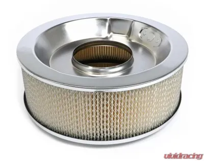 Trans-Dapt Performance RACE CAR-Style Air Cleaner (Paper); 14 in. Dia; 5 in. Tall; Recessed Base-CHROME - 2285