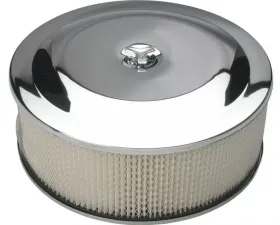 Trans-Dapt Performance RACE CAR-Style Air Cleaner (Paper); 14 in. Dia; 5 in. Tall; Recessed Base-CHROME