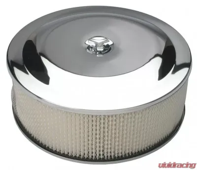 Trans-Dapt Performance RACE CAR-Style Air Cleaner (Paper); 14 in. Dia; 5 in. Tall; Recessed Base-CHROME - 2285