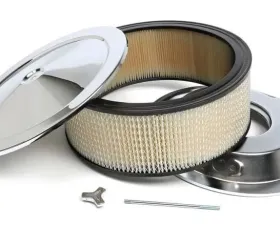 Trans-Dapt Performance MUSCLE CAR-STYLE Air Cleaner Set; 14 in. Dia, 5 in. Tall, 5-1/8 in. Neck-CHROME