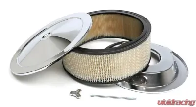 Trans-Dapt Performance MUSCLE CAR-STYLE Air Cleaner Set; 14 in. Dia, 5 in. Tall, 5-1/8 in. Neck-CHROME - 2286
