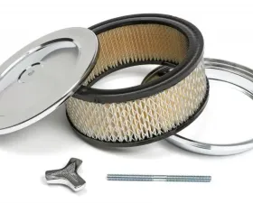 Trans-Dapt Performance MUSCLE CAR Air Cleaner; 6-3/8 in. Dia., 2-1/2 in. Tall, 5-1/8 in. Neck-CHROME
