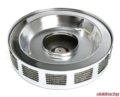 Trans-Dapt Performance Louvered CORVETTE-Style Air Cleaner Set; 14 in. x 3 in., 5-1/8 in. Neck-CHROME - 2293