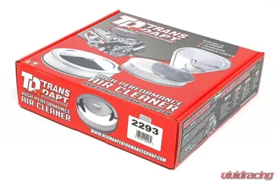 Trans-Dapt Performance Louvered CORVETTE-Style Air Cleaner Set; 14 in. x 3 in., 5-1/8 in. Neck-CHROME - 2293