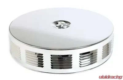 Trans-Dapt Performance Louvered CORVETTE-Style Air Cleaner Set; 14 in. x 3 in., 5-1/8 in. Neck-CHROME - 2293