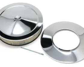Trans-Dapt Performance 14 in. X 3 in. MUSCLE CAR-STYLE AIR CLEANER SET; DOMINATOR BASE; CHROME