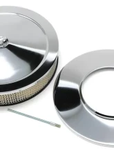 Trans-Dapt Performance 14 in. X 3 in. MUSCLE CAR-STYLE AIR CLEANER SET; DOMINATOR BASE; CHROME                                     - 2300 - Image 2