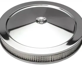 Trans-Dapt Performance MUSCLE CAR-STYLE Air Cleaner Set; 14 in. x 2-1/8 in. Tall, 5-1/8 in. Neck-CHROME