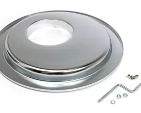 Trans-Dapt Performance FLAT, OFFSET Air Cleaner Base (GM w/Large HEI);14 in. dia; 5-1/8 in. Neck-CHROME